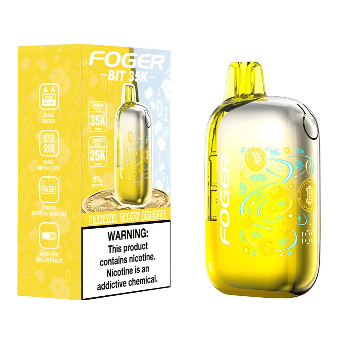 Foger Bit Banana Taffy Freeze | 35000 Puffs
